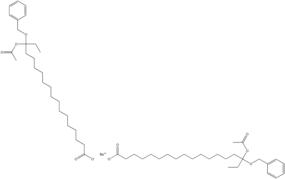 Bis(16-benzyloxy-16-acetyloxystearic acid)barium salt Struktur