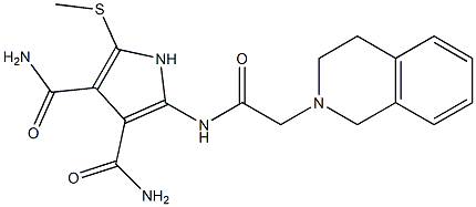 2-[[[(1,2,3,4-Tetrahydroisoquinolin)-2-yl]acetyl]amino]-5-[methylthio]-1H-pyrrole-3,4-dicarboxamide Struktur