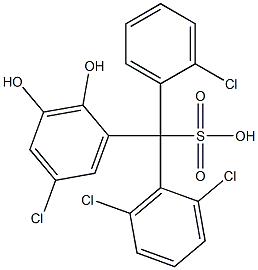 (2-Chlorophenyl)(2,6-dichlorophenyl)(5-chloro-2,3-dihydroxyphenyl)methanesulfonic acid Struktur