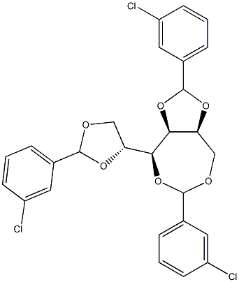 1-O,2-O:3-O,6-O:4-O,5-O-Tris(3-chlorobenzylidene)-L-glucitol Struktur