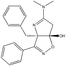 (3aR,6aS)-6,6a-Dihydro-3-phenyl-3a-benzyl-5-(dimethylamino)-3aH-1-oxa-2,4-diazapentalen-6a-ol Struktur