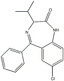 3-Isopropyl-5-phenyl-7-chloro-2,3-dihydro-1H-1,4-benzodiazepine-2-one Struktur