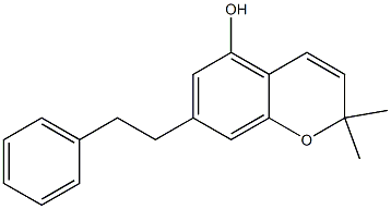 5-Hydroxy-7-(2-phenylethyl)-2,2-dimethyl-2H-1-benzopyran Struktur