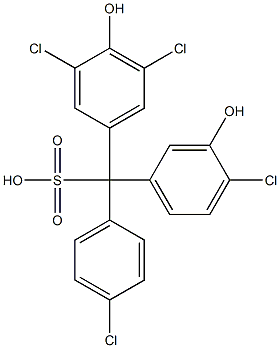 (4-Chlorophenyl)(4-chloro-3-hydroxyphenyl)(3,5-dichloro-4-hydroxyphenyl)methanesulfonic acid Struktur