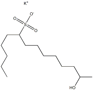 13-Hydroxytetradecane-6-sulfonic acid potassium salt Struktur