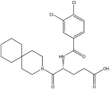 (R)-4-(3,4-Dichlorobenzoylamino)-5-oxo-5-(3-azaspiro[5.5]undecan-3-yl)valeric acid Struktur