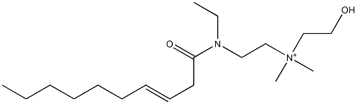 2-[N-Ethyl-N-(3-decenoyl)amino]-N-(2-hydroxyethyl)-N,N-dimethylethanaminium Struktur