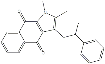 3-(2-Phenylpropyl)-1,2-dimethyl-1H-benz[f]indole-4,9-dione Struktur