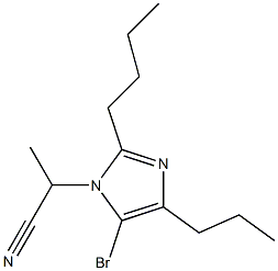 5-Bromo-2-butyl-1-(1-cyanoethyl)-4-propyl-1H-imidazole Struktur