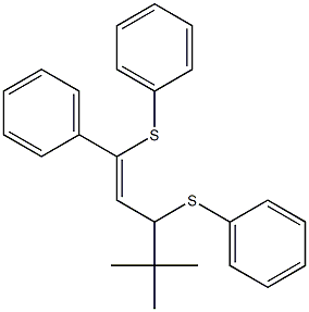 (Z)-1,3-Bis(phenylthio)-1-phenyl-4,4-dimethyl-1-pentene Struktur