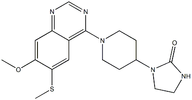 1-[1-(6-Methylthio-7-methoxyquinazolin-4-yl)-4-piperidinyl]imidazolidin-2-one Struktur