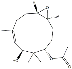 (1S,4S,6S,7Z,11S)-1,5,5,8-Tetramethyl-12-oxabicyclo[9.1.0]dodec-7-ene-4,6-diol 4-acetate Struktur