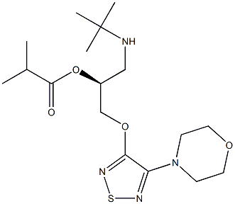 (S)-1-[(1,1-Dimethylethyl)amino]-3-[[4-(morpholin-4-yl)-1,2,5-thiadiazol-3-yl]oxy]-2-propanol isobutyrate Struktur