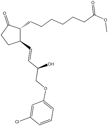 (13E,15R)-15-Hydroxy-9-oxo-16-(3-chlorophenoxy)-17,18,19,20-tetranorprost-13-en-1-oic acid methyl ester Struktur