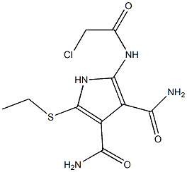 2-[(Chloroacetyl)amino]-5-[ethylthio]-1H-pyrrole-3,4-dicarboxamide Struktur