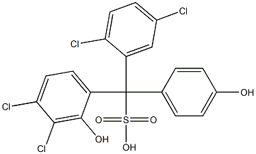 (2,5-Dichlorophenyl)(3,4-dichloro-2-hydroxyphenyl)(4-hydroxyphenyl)methanesulfonic acid Struktur