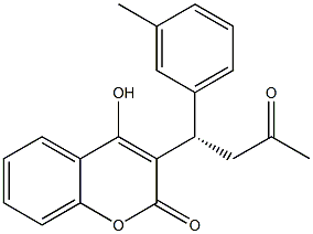 4-Hydroxy-3-[(1S)-3-oxo-1-(3-methylphenyl)butyl]-2H-1-benzopyran-2-one Struktur