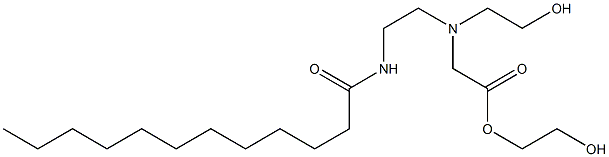 [N-(2-Dodecanoylaminoethyl)-N-(2-hydroxyethyl)amino]acetic acid 2-hydroxyethyl ester Struktur