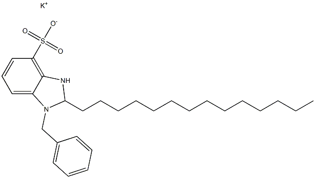 1-Benzyl-2,3-dihydro-2-tetradecyl-1H-benzimidazole-4-sulfonic acid potassium salt Struktur