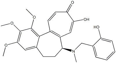 (S)-6,7-Dihydro-7-[(2-hydroxybenzyl)(methyl)amino]-1,2,3-trimethoxy-9-hydroxybenzo[a]heptalen-10(5H)-one Struktur