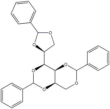 1-O,3-O:2-O,4-O:5-O,6-O-Tribenzylidene-L-glucitol Struktur