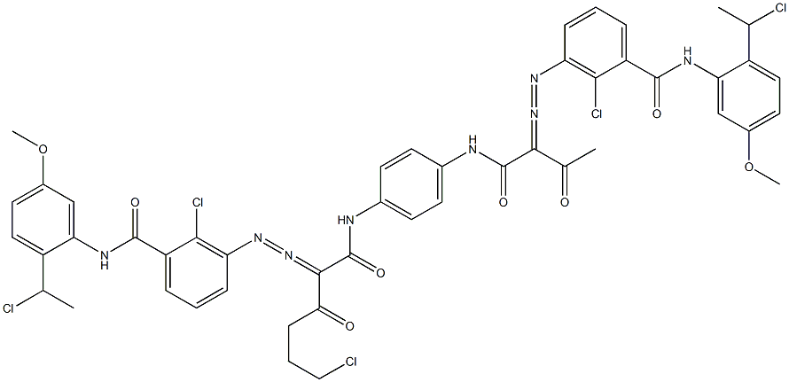 3,3'-[2-(2-Chloroethyl)-1,4-phenylenebis[iminocarbonyl(acetylmethylene)azo]]bis[N-[2-(1-chloroethyl)-5-methoxyphenyl]-2-chlorobenzamide] Struktur