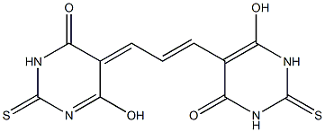 2-Thioxo-5-[3-(2-thioxo-4-oxo-6-hydroxy-1,2,3,4-tetrahydropyrimidine-5-yl)-2-propenylidene]-6-hydroxy-2,3-dihydropyrimidine-4(5H)-one Struktur