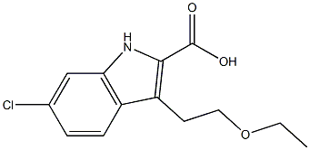 6-Chloro-3-(2-ethoxyethyl)-1H-indole-2-carboxylic acid Struktur