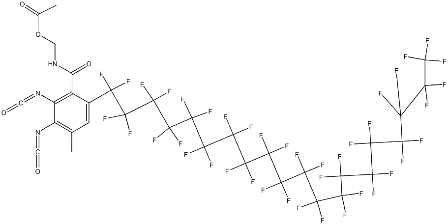 N-(Acetyloxymethyl)-2-(hentetracontafluoroicosyl)-5,6-diisocyanato-4-methylbenzamide Struktur