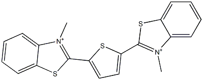 2,2'-(Thiophene-2,5-diyl)bis(3-methylbenzothiazol-3-ium) Struktur