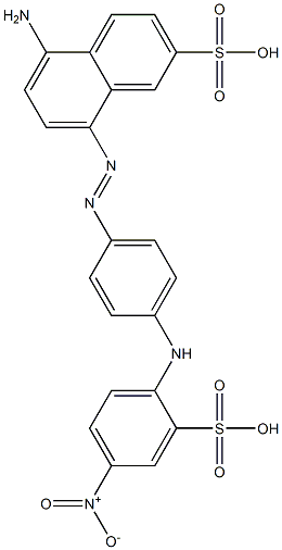 5-Amino-8-[p-(4-nitro-2-sulfoanilino)phenylazo]-2-naphthalenesulfonic acid Struktur