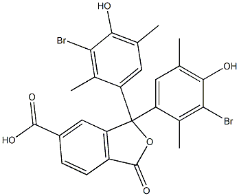 1,1-Bis(3-bromo-4-hydroxy-2,5-dimethylphenyl)-1,3-dihydro-3-oxoisobenzofuran-6-carboxylic acid Struktur