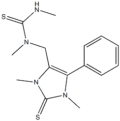 1-[(1,3-Dimethyl-2-thioxo-5-phenyl-4-imidazolin-4-yl)methyl]-1,3-dimethylthiourea Struktur