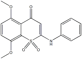 5,8-Dimethoxy-2-(phenylamino)-4-oxo-4H-1-benzothiopyran 1,1-dioxide Struktur