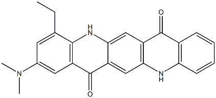 2-(Dimethylamino)-4-ethyl-5,12-dihydroquino[2,3-b]acridine-7,14-dione Struktur