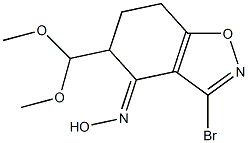 3-Bromo-4,5,6,7-tetrahydro-5-(dimethoxymethyl)-1,2-benzisoxazol-4-one oxime Struktur