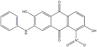 2-Anilino-3,7-dihydroxy-8-nitroanthraquinone Struktur