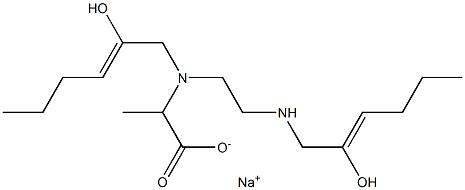 2-[N-(2-Hydroxy-2-hexenyl)-N-[2-(2-hydroxy-2-hexenylamino)ethyl]amino]propionic acid sodium salt Struktur