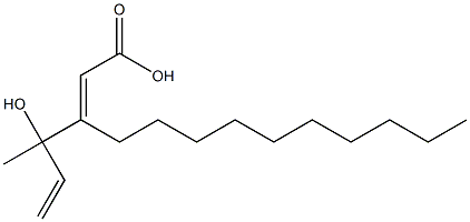 (E)-3-(1-Hydroxy-1-methylallyl)-2-tridecenoic acid Struktur