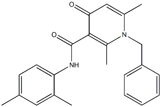 1-Benzyl-1,4-dihydro-2,6-dimethyl-N-(2,4-dimethylphenyl)-4-oxopyridine-3-carboxamide Struktur