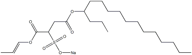 2-(Sodiosulfo)succinic acid 4-hexadecyl 1-(1-propenyl) ester Struktur