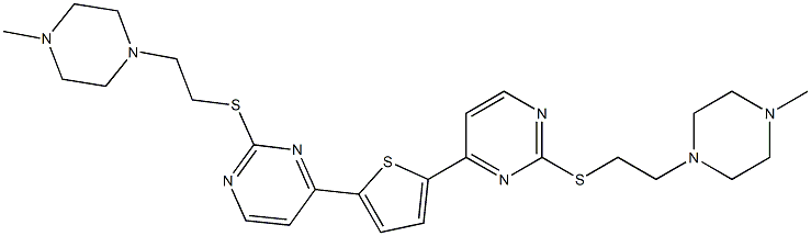 4,4'-(2,5-Thiophenediyl)bis[2-[2-(4-methyl-1-piperazinyl)ethylthio]pyrimidine] Struktur