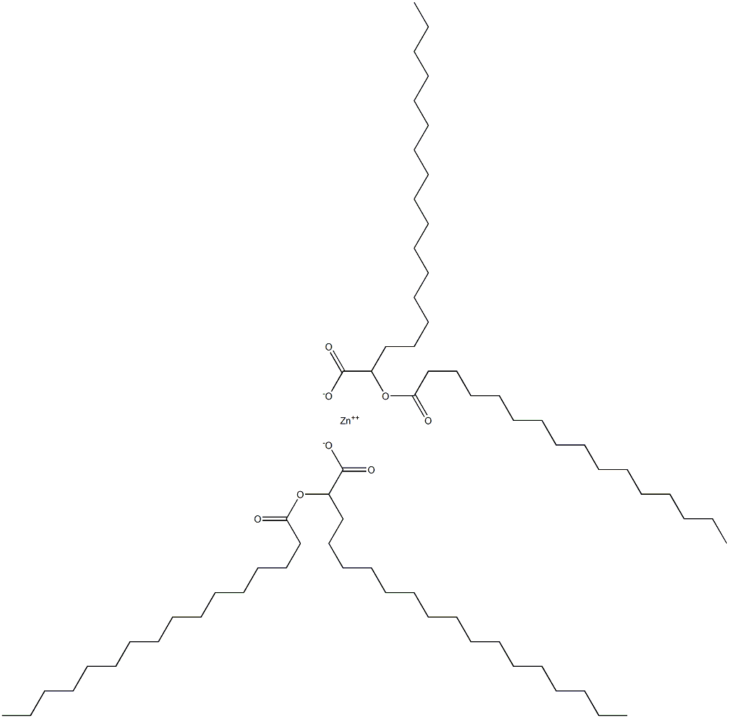 Bis(2-palmitoyloxyoctadecanoic acid)zinc salt Struktur