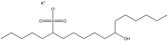 12-Hydroxyoctadecane-6-sulfonic acid potassium salt Struktur