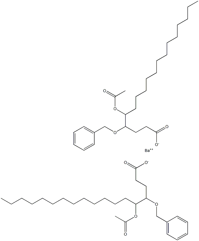 Bis(4-benzyloxy-5-acetyloxystearic acid)barium salt Struktur