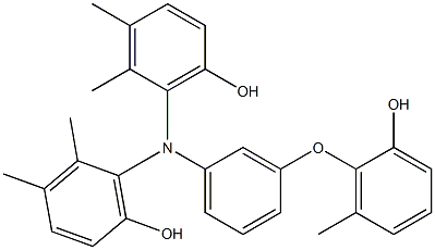 N,N-Bis(6-hydroxy-2,3-dimethylphenyl)-3-(2-hydroxy-6-methylphenoxy)benzenamine Struktur