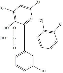 (2,3-Dichlorophenyl)(3,5-dichloro-2-hydroxyphenyl)(3-hydroxyphenyl)methanesulfonic acid Struktur