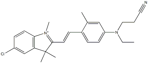 5-Chloro-2-[2-[4-[(2-cyanoethyl)ethylamino]-2-methylphenyl]ethenyl]-1,3,3-trimethyl-3H-indol-1-ium Struktur