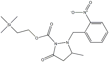 3-Methyl-2-(2-nitrobenzyl)-5-oxopyrazolidine-1-carboxylic acid 2-(trimethylsilyl)ethyl ester Struktur