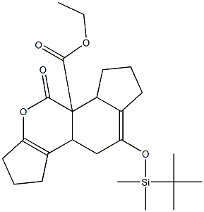 4a,5,8,8a-Tetrahydro-6-[[dimethyl(tert-butyl)silyl]oxy]-1-oxo-3,4:7,8-dipropano-1H-2-benzopyran-8a-carboxylic acid ethyl ester Struktur